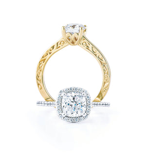 14K Yellow gold and 18K white gold diamond engagement rings.