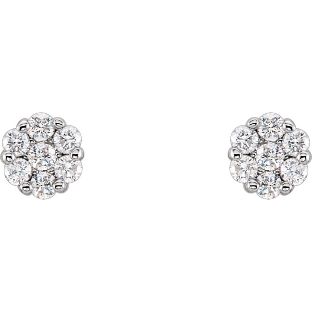 Diamond Fashion, Earrings, Diamond Earrings, Studs, 14K White Gold