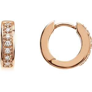 Diamond Fashion, Earrings, Diamond Earrings, Hoops, 14K Rose Gold