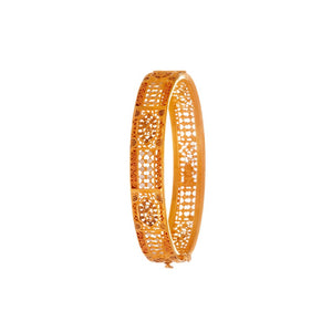 Mesh kara in 2-tone with Copper and Rhodium finishes made in 22k gold