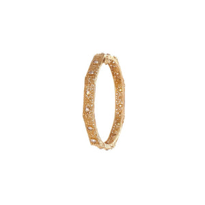 Dainty Kara with matte gold finish and studded with cubic zirconia made in 22k gold