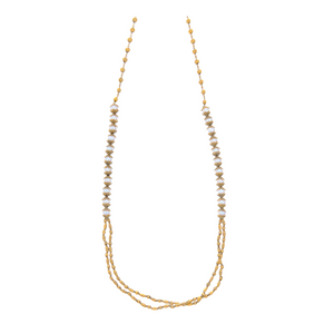 Stylish mala with unblemished pearls made in 22k gold