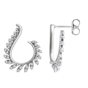 Diamond Fashion, Earrings, Diamond Earrings, Drops/Dangles, 14K White Gold