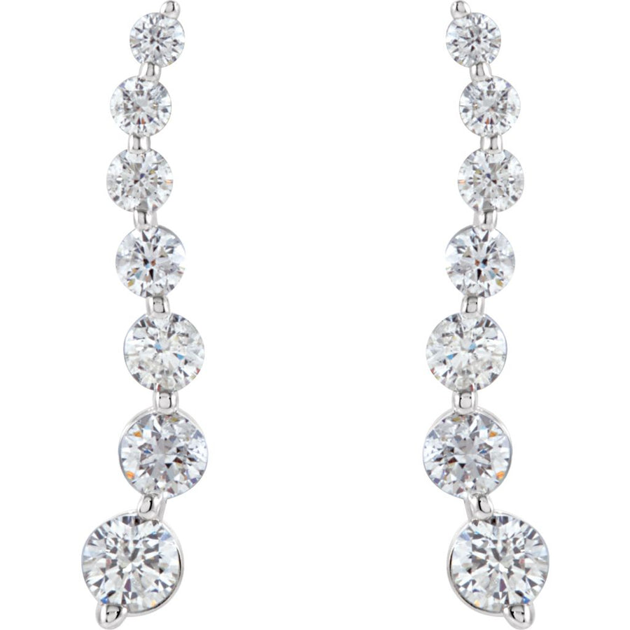 Diamond Fashion, Earrings, Diamond Earrings, Drops/Dangles, 14K White