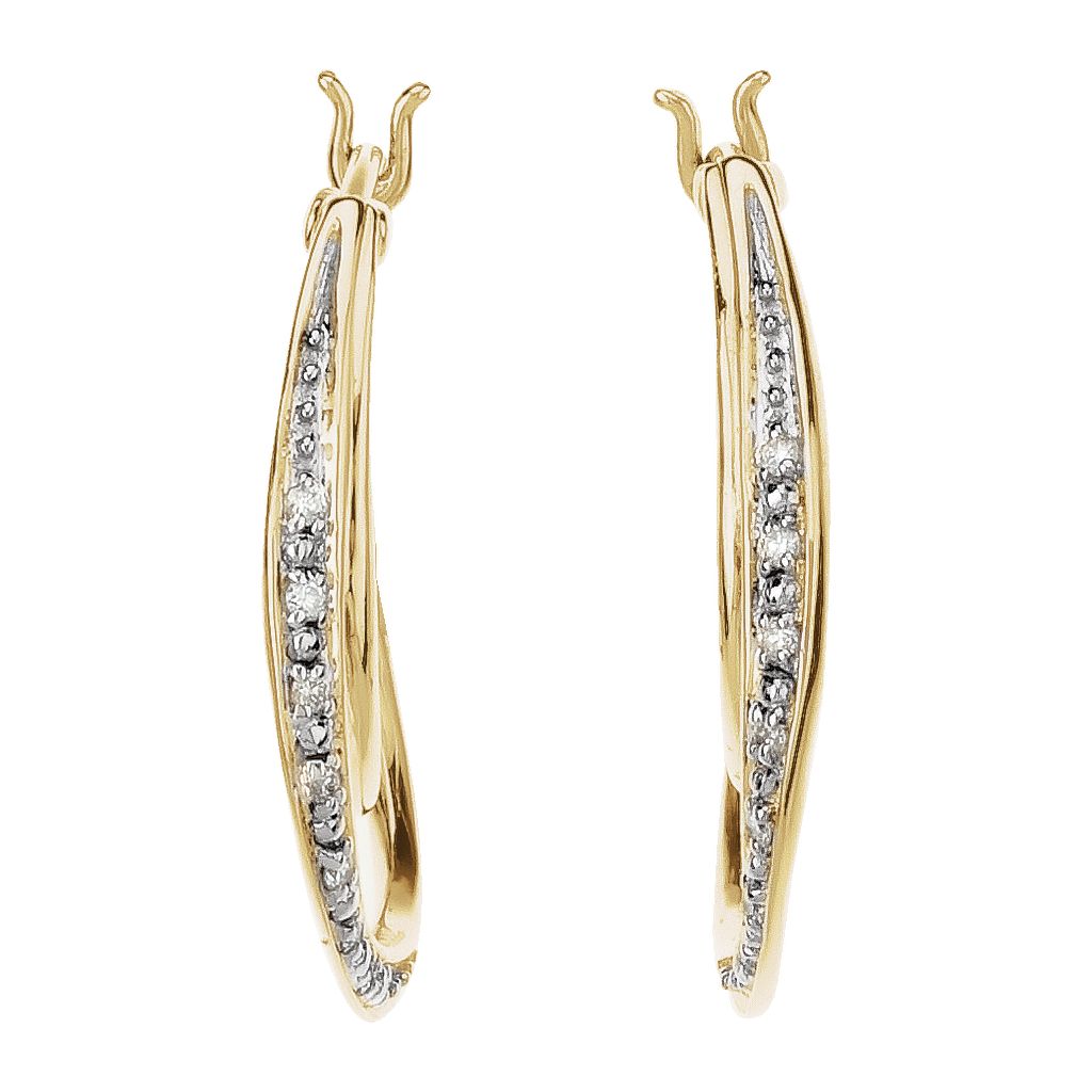 Diamond Fashion, Earrings, Diamond Earrings, Hoops, 14K Yellow