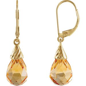 Gemstone Fashion, Earrings, Gemstone Earrings, Drops/Dangles, 14K Yellow