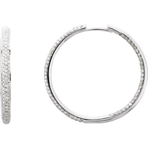 Diamond Fashion, Earrings, Diamond Earrings, Hoops, 18K White