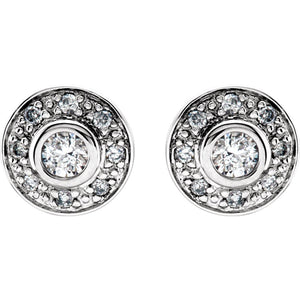Diamond Fashion, Earrings, Diamond Earrings, Studs, 14K White