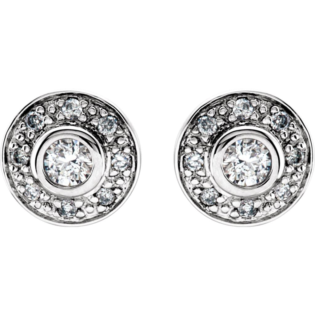 Diamond Fashion, Earrings, Diamond Earrings, Studs, 14K White