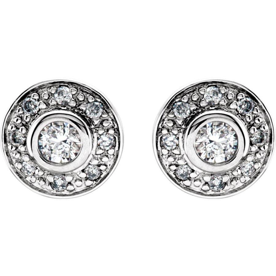 Diamond Fashion, Earrings, Diamond Earrings, Studs, 14K White