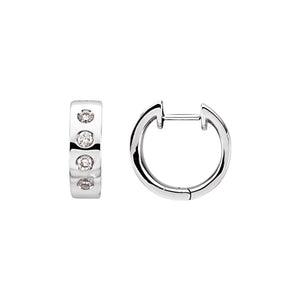 Diamond Fashion, Earrings, Diamond Earrings, Hoops, 14K White