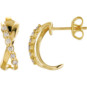 Diamond Fashion, Earrings, Diamond Earrings, Hoops, 14K Yellow