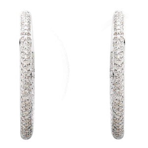 Diamond Fashion, Earrings, Diamond Earrings, Hoops, 18K White