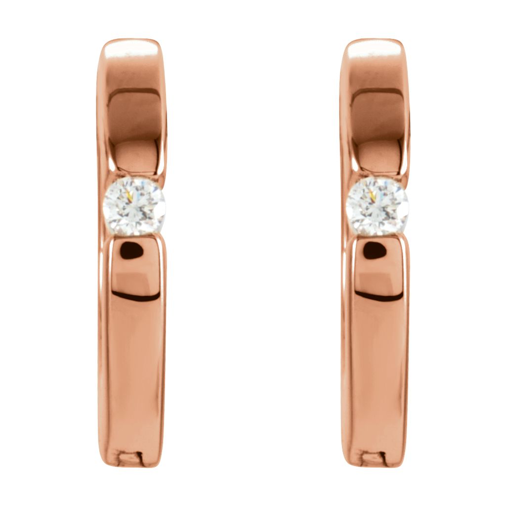 Diamond Fashion, Earrings, Diamond Earrings, Hoops, 14K Rose Gold