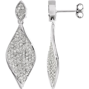 Diamond Fashion, Earrings, Diamond Earrings, Drops/Dangles, 14K White