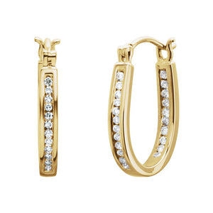 Diamond Fashion, Earrings, Diamond Earrings, Hoops, 14K Yellow