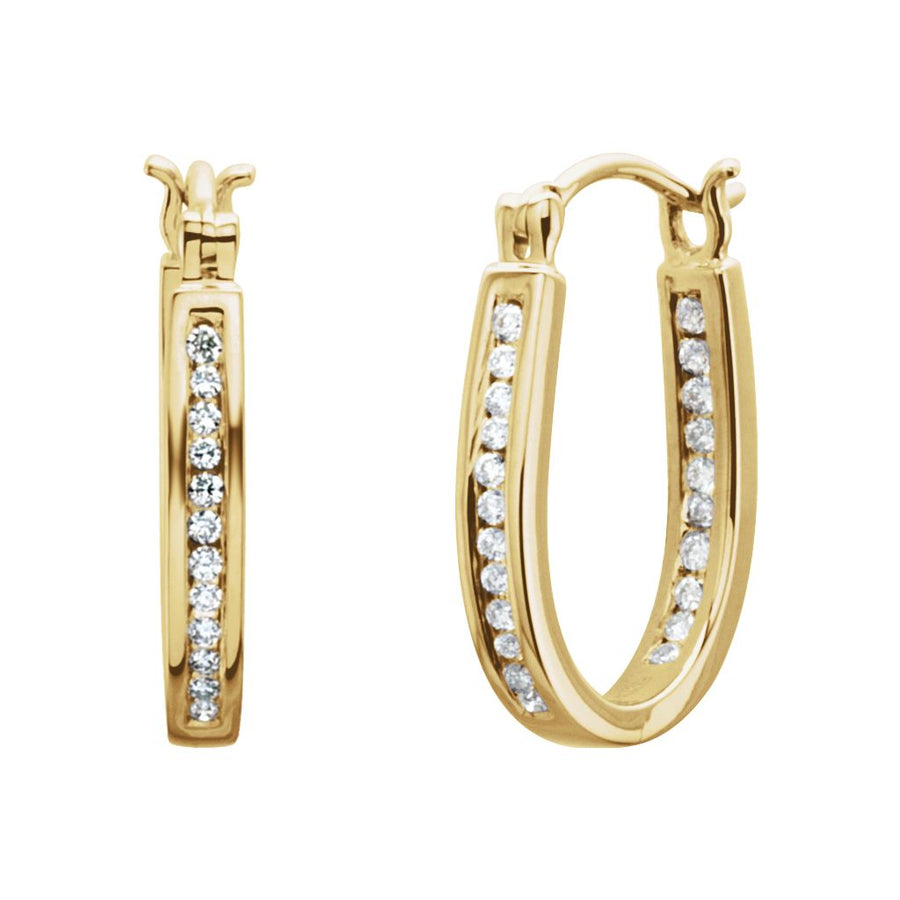 Diamond Fashion, Earrings, Diamond Earrings, Hoops, 14K Yellow