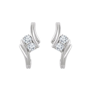 Diamond Fashion, Earrings, Diamond Earrings, Hoops, 14K White