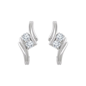 Diamond Fashion, Earrings, Diamond Earrings, Hoops, 14K White