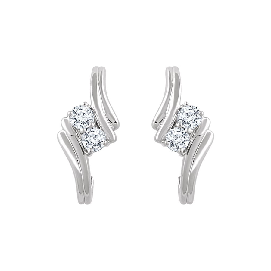 Diamond Fashion, Earrings, Diamond Earrings, Hoops, 14K White