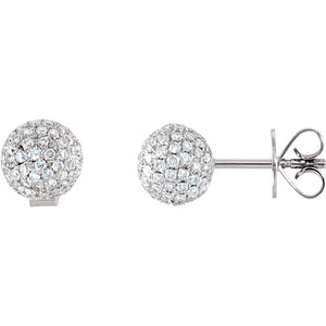 Diamond Fashion, Earrings, Diamond Earrings, Studs, 18K White