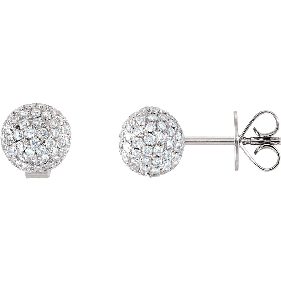 Diamond Fashion, Earrings, Diamond Earrings, Studs, 18K White