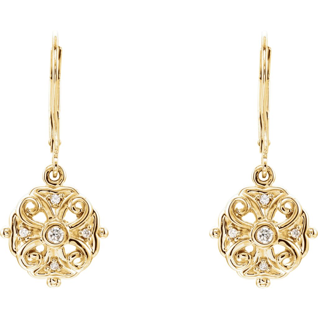 Diamond Fashion, Earrings, Diamond Earrings, Drops/Dangles, 14K Yellow