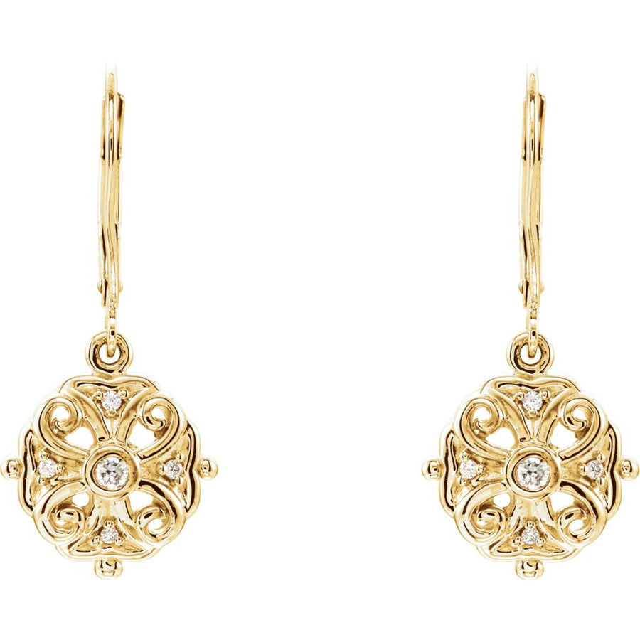 Diamond Fashion, Earrings, Diamond Earrings, Drops/Dangles, 14K Yellow