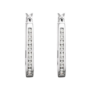 Diamond Fashion, Earrings, Diamond Earrings, Hoops, 14K White Gold