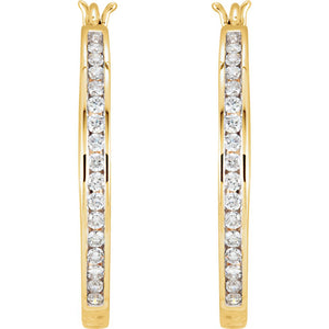 Diamond Fashion, Earrings, Diamond Earrings, Hoops, 14K Yellow