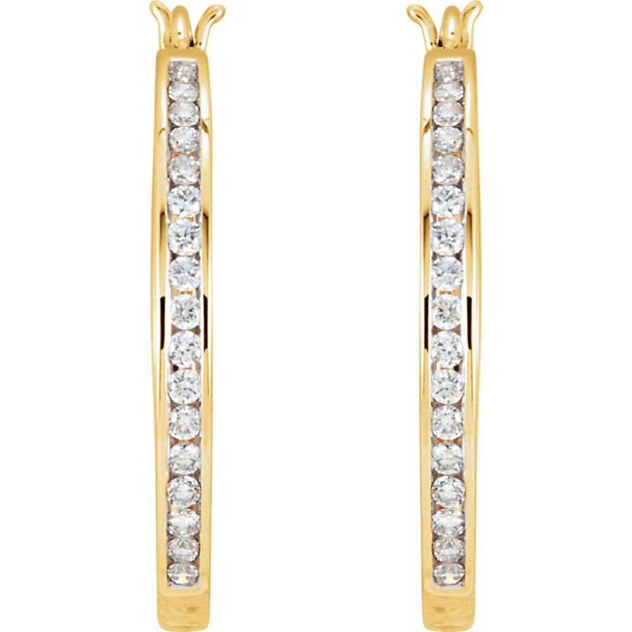 Diamond Fashion, Earrings, Diamond Earrings, Hoops, 14K Yellow