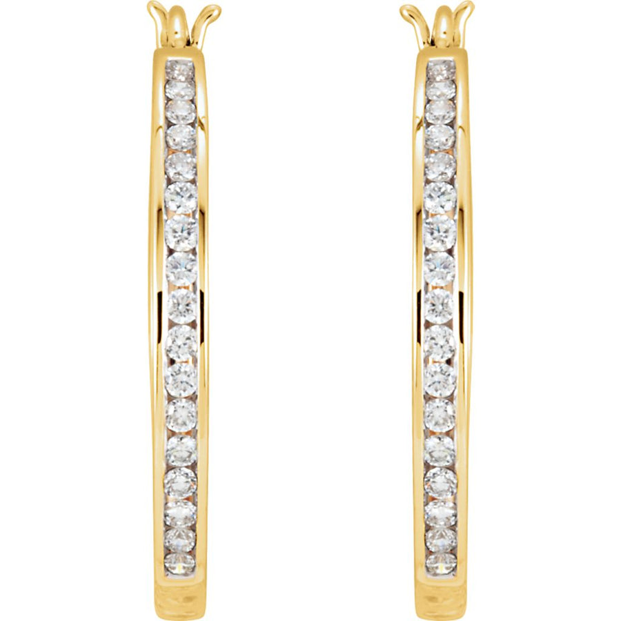 Diamond Fashion, Earrings, Diamond Earrings, Hoops, 14K Yellow