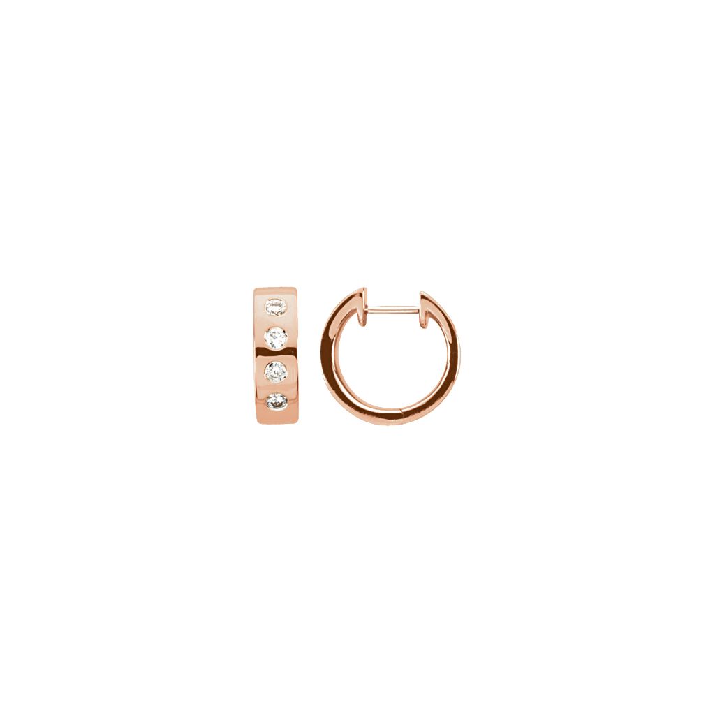 Diamond Fashion, Earrings, Diamond Earrings, Hoops, 14K Rose Gold