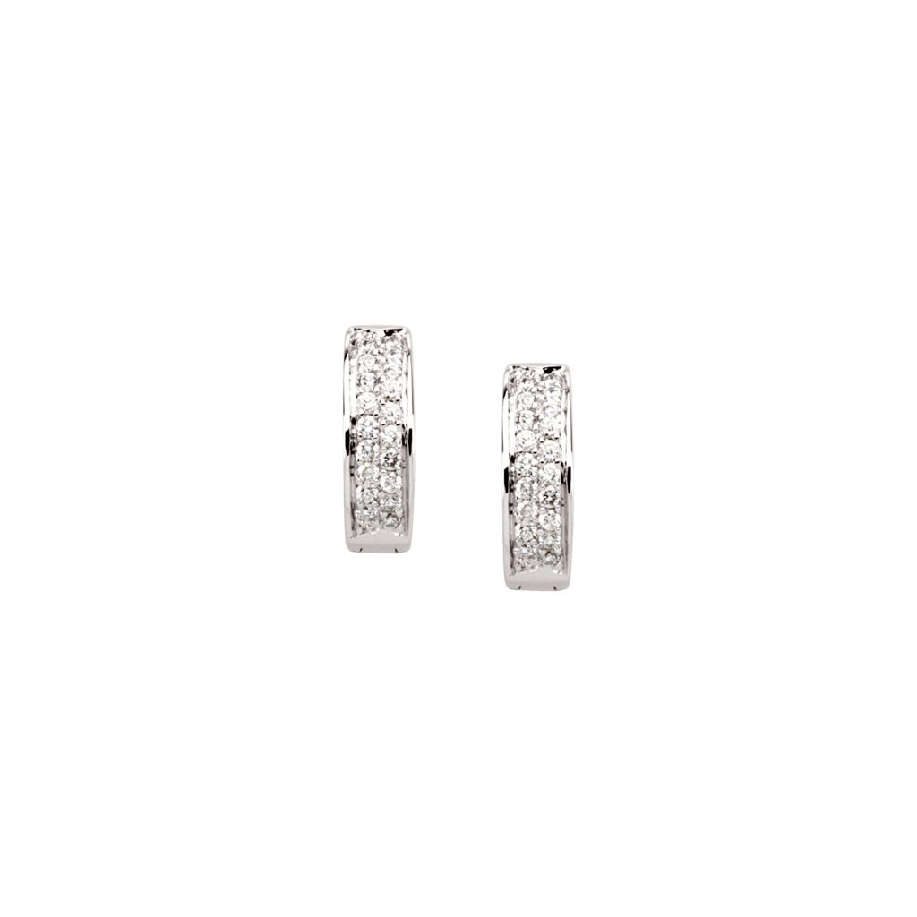 Diamond Fashion, Earrings, Diamond Earrings, Hoops, 14K White