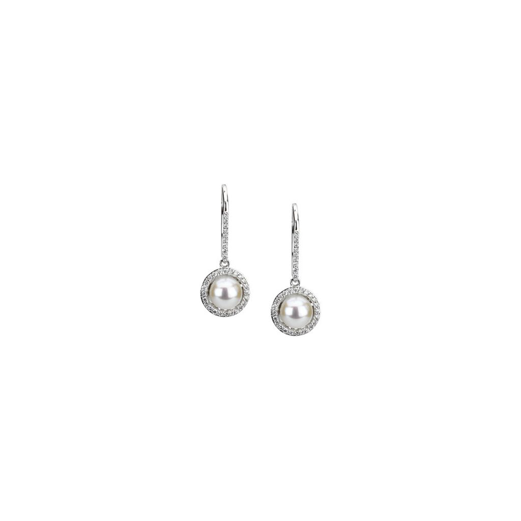 Gemstone Fashion, Earrings, Gemstone Earrings, Drops/Dangles, 14K White