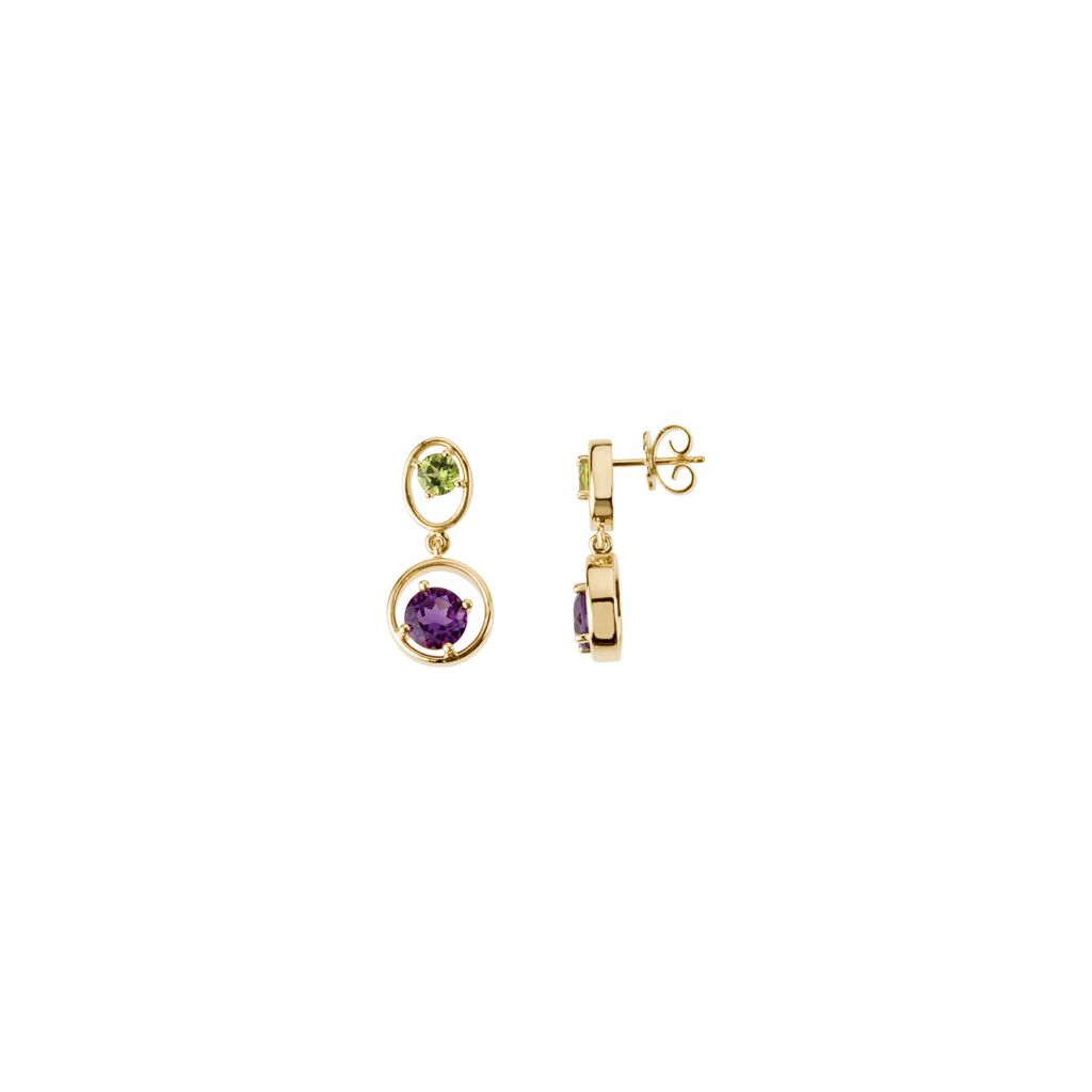 Gemstone Fashion, Earrings, Gemstone Earrings, Drops/Dangles, 14K Yellow