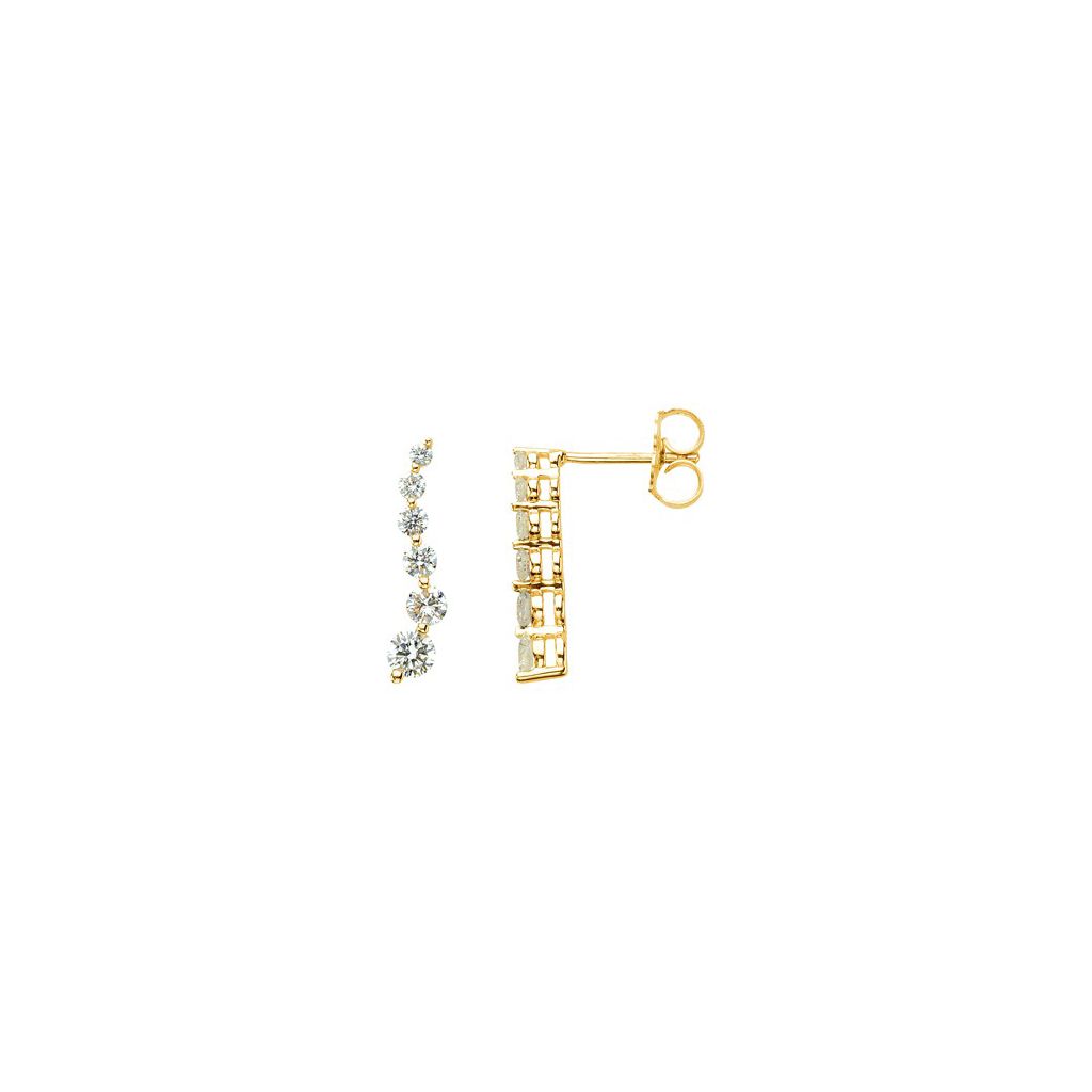 Diamond Fashion, Earrings, Diamond Earrings, Drops/Dangles, 14K Yellow