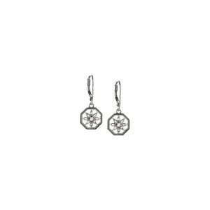 14K White Gold .04 CTW Diamond Lever Back Earrings