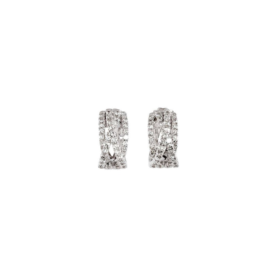 Diamond Fashion, Earrings, Diamond Earrings, Hoops, 14K White