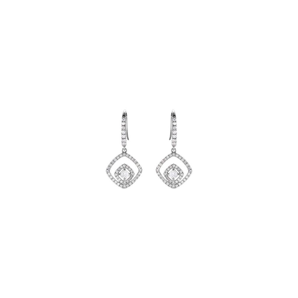 Diamond Fashion, Earrings, Diamond Earrings, Drops/Dangles, 14K White