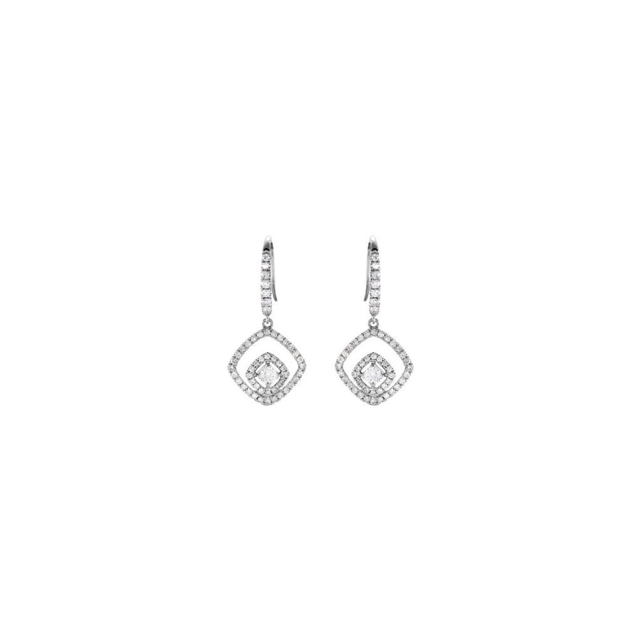 Diamond Fashion, Earrings, Diamond Earrings, Drops/Dangles, 14K White