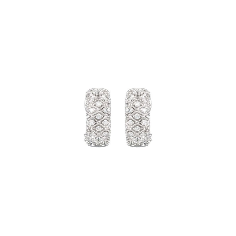 Diamond Fashion, Earrings, Diamond Earrings, Hoops, 14K White