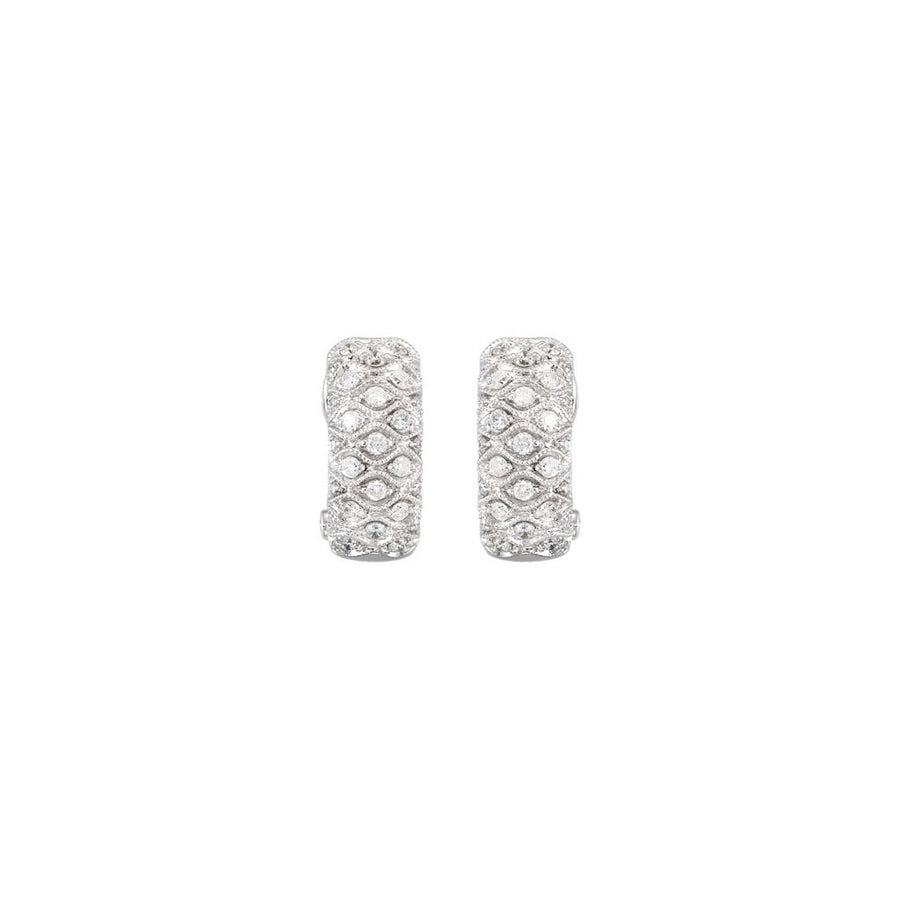 Diamond Fashion, Earrings, Diamond Earrings, Hoops, 14K White