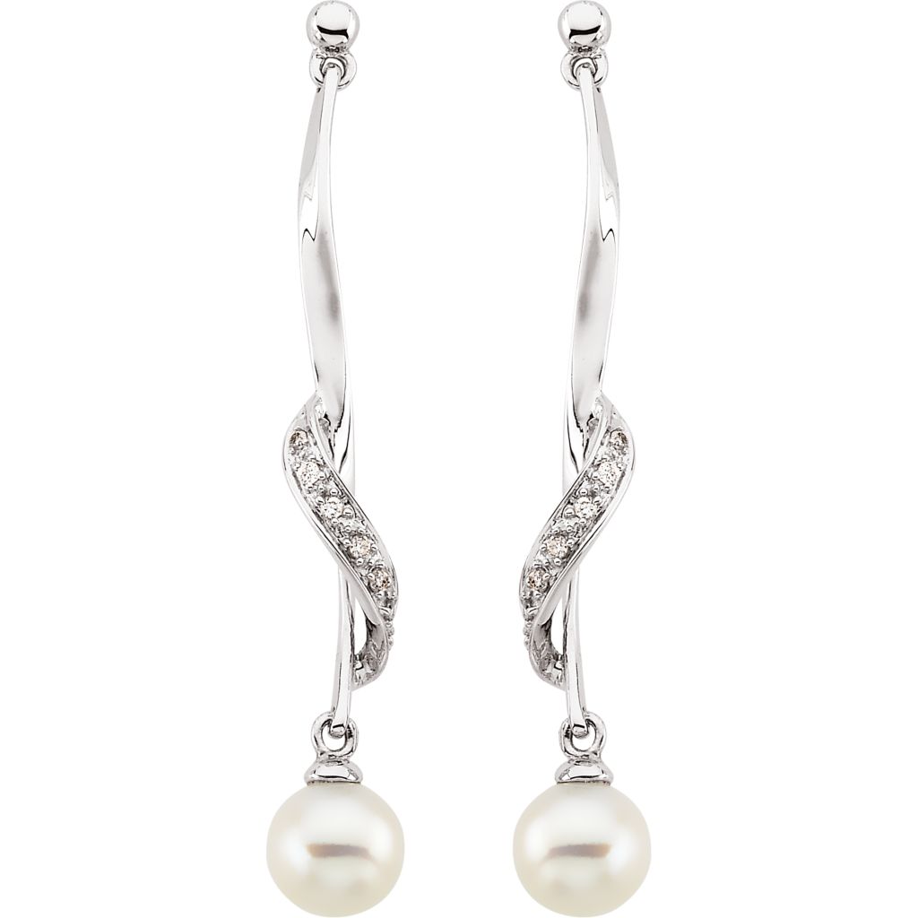 Gemstone Fashion, Earrings, Gemstone Earrings, Drops/Dangles, 14K White