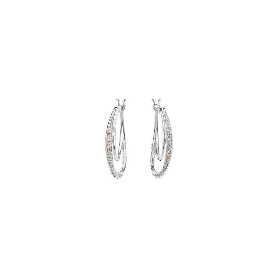 Diamond Fashion, Earrings, Diamond Earrings, Hoops, 14K White