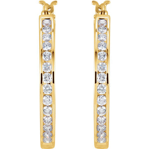 Diamond Fashion, Earrings, Diamond Earrings, Hoops, 14K Yellow