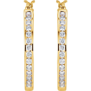 Diamond Fashion, Earrings, Diamond Earrings, Hoops, 14K Yellow