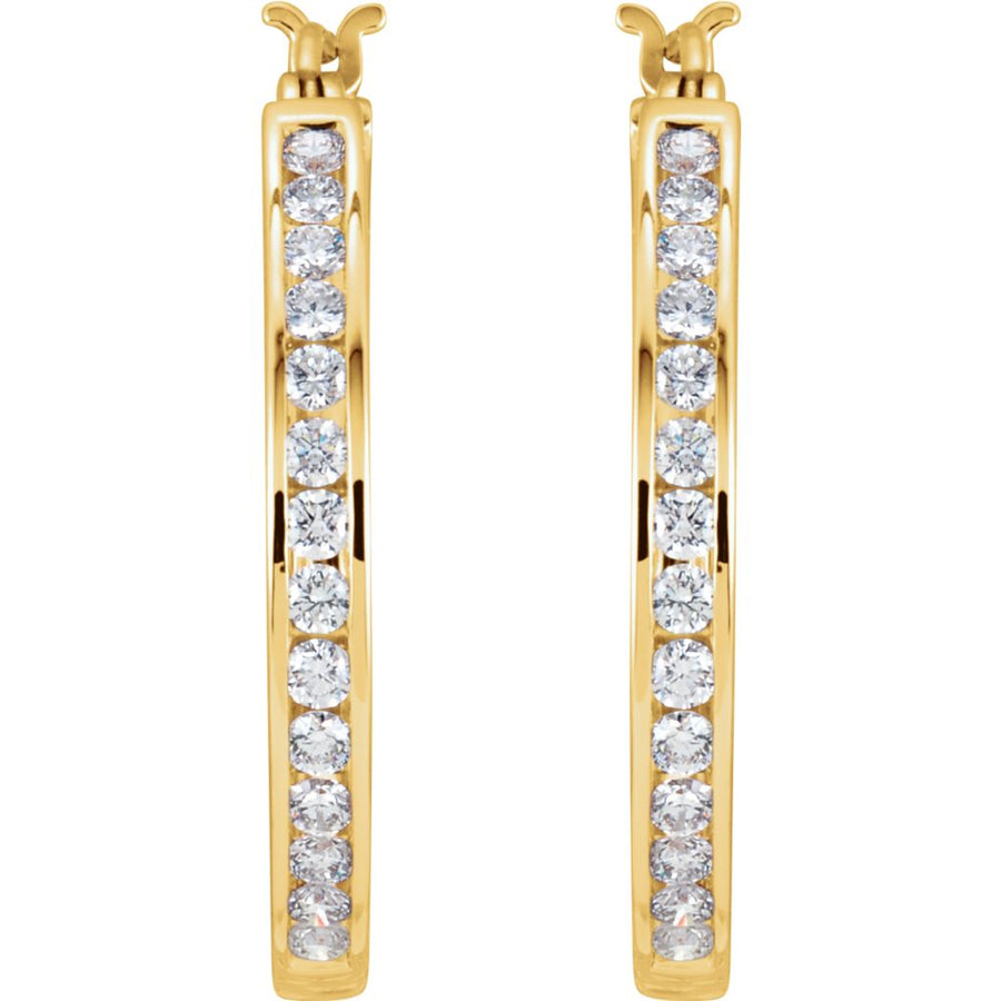 Diamond Fashion, Earrings, Diamond Earrings, Hoops, 14K Yellow