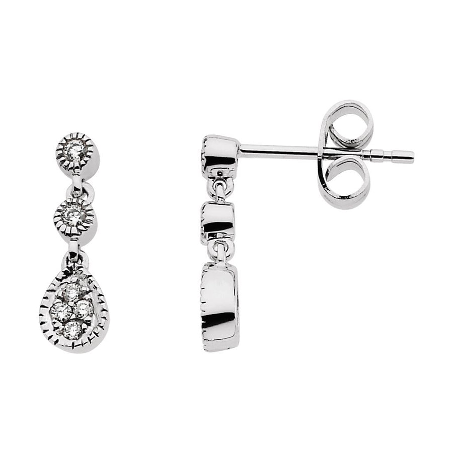 Diamond Fashion, Earrings, Diamond Earrings, Drops/Dangles, 14K White