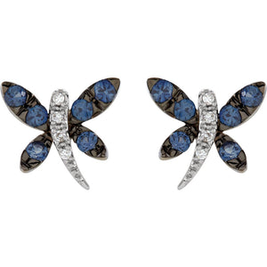 Gemstone Fashion, Earrings, Gemstone Earrings, Studs, 14K White